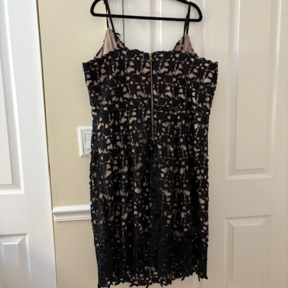 City Chic Black Crochet Fit & Fancy Dress - Picture 2 of 2
